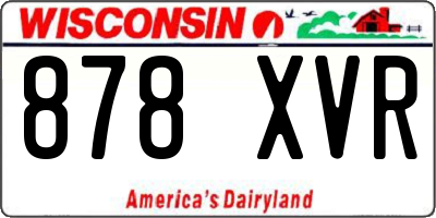 WI license plate 878XVR