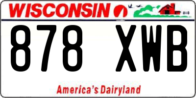 WI license plate 878XWB