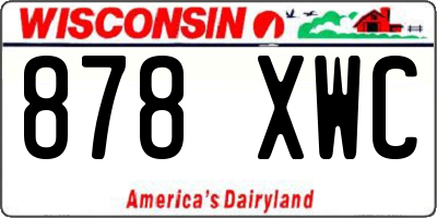 WI license plate 878XWC