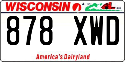 WI license plate 878XWD