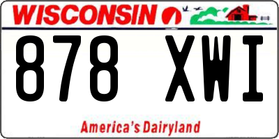 WI license plate 878XWI