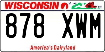 WI license plate 878XWM