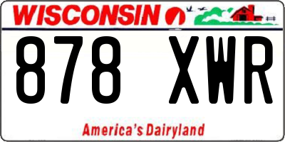 WI license plate 878XWR