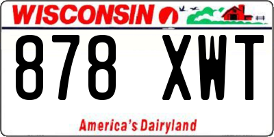 WI license plate 878XWT