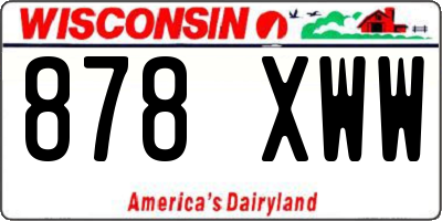 WI license plate 878XWW