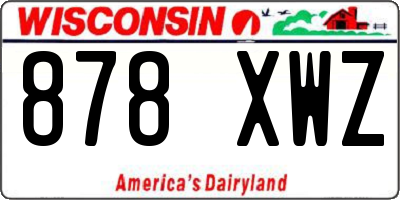 WI license plate 878XWZ