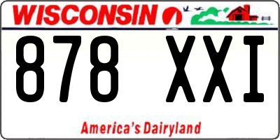 WI license plate 878XXI