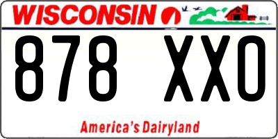 WI license plate 878XXO