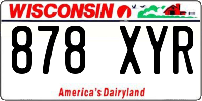 WI license plate 878XYR