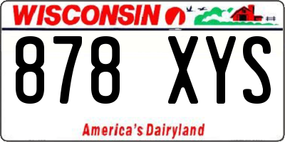 WI license plate 878XYS