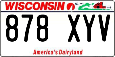 WI license plate 878XYV
