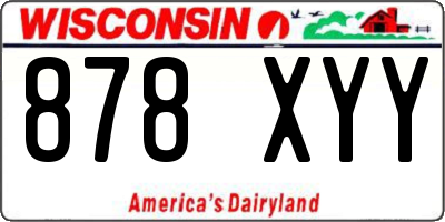 WI license plate 878XYY