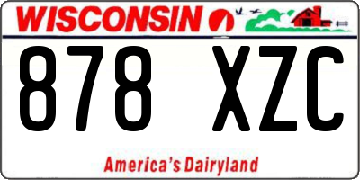WI license plate 878XZC