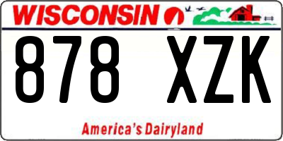 WI license plate 878XZK