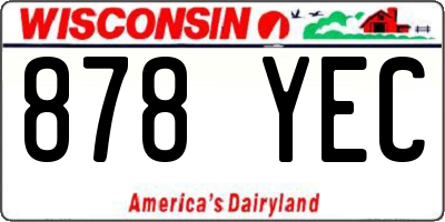 WI license plate 878YEC