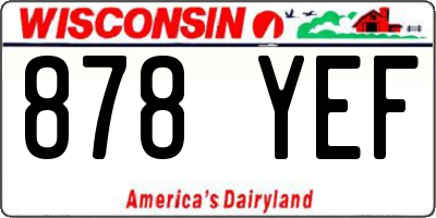 WI license plate 878YEF