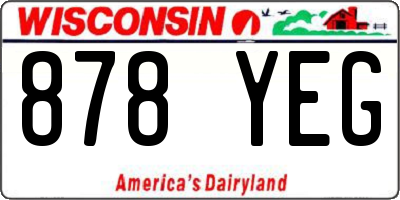 WI license plate 878YEG
