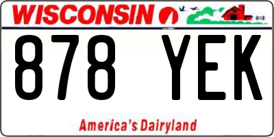 WI license plate 878YEK