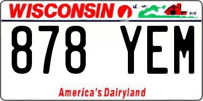 WI license plate 878YEM