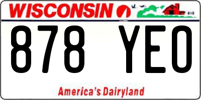 WI license plate 878YEO