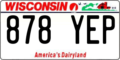 WI license plate 878YEP