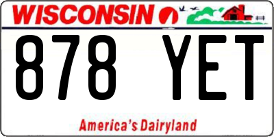 WI license plate 878YET