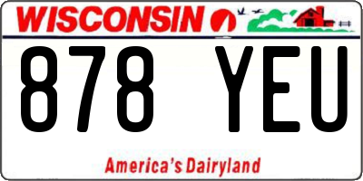 WI license plate 878YEU
