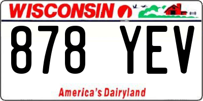 WI license plate 878YEV