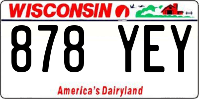 WI license plate 878YEY