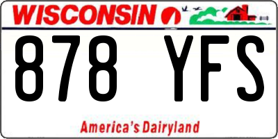 WI license plate 878YFS