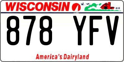 WI license plate 878YFV
