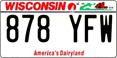 WI license plate 878YFW