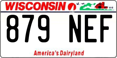 WI license plate 879NEF