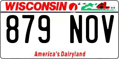 WI license plate 879NOV