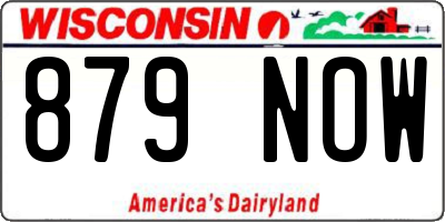 WI license plate 879NOW