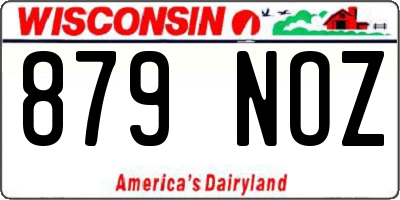 WI license plate 879NOZ