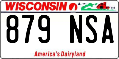 WI license plate 879NSA