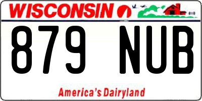 WI license plate 879NUB