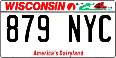 WI license plate 879NYC