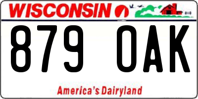 WI license plate 879OAK