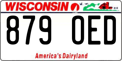 WI license plate 879OED