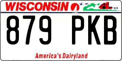 WI license plate 879PKB