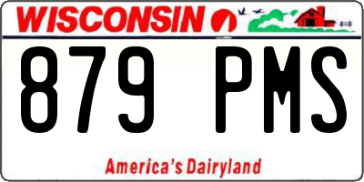 WI license plate 879PMS