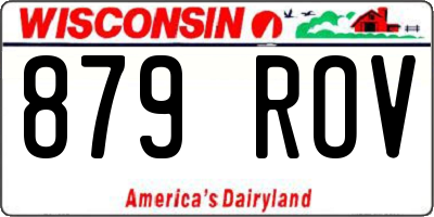 WI license plate 879ROV