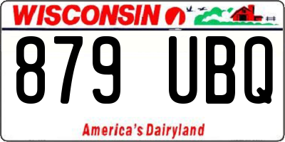 WI license plate 879UBQ