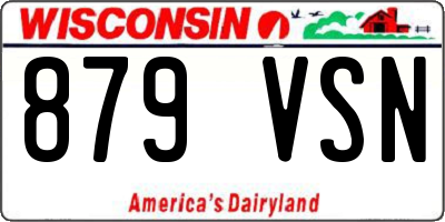 WI license plate 879VSN
