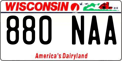 WI license plate 880NAA