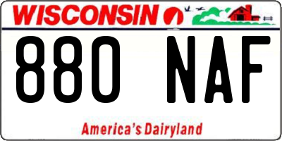 WI license plate 880NAF