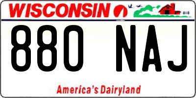 WI license plate 880NAJ