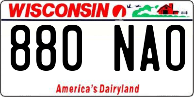 WI license plate 880NAO